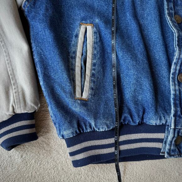 Vintage Late 90s Denim Bomber Jacket - Men's M - Picture 4 of 7